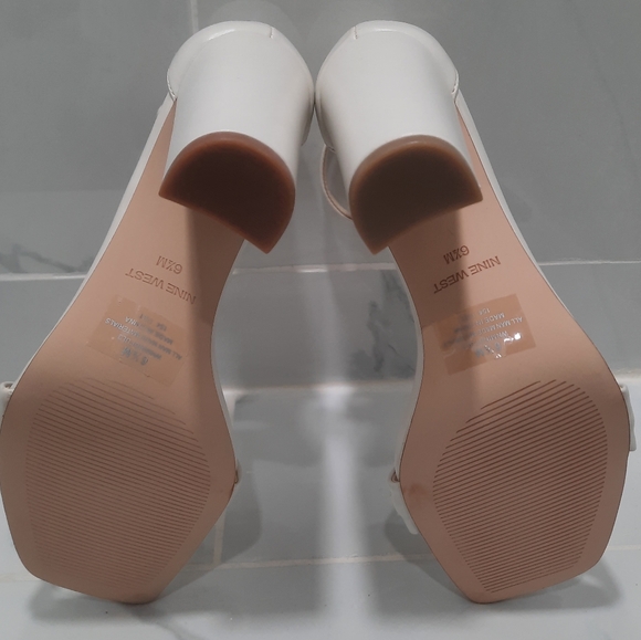 NEW NINE WEST MINDFUL CREAM /BONE 3" BLOCK HEEL Size 6.5 - Picture 10 of 14